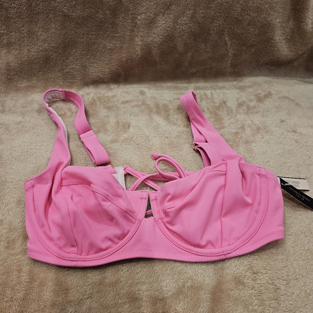 Victoria Secret Hot Pink Design Bikini Top
